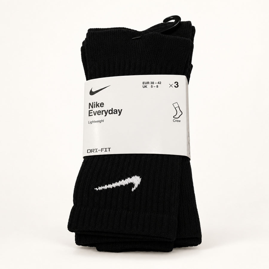 Nike Everyday Cushioned Crew Socks 3 Pack Black & White Available